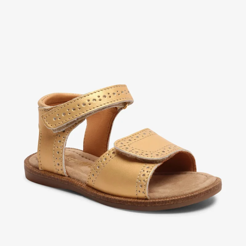 bisgaard andrea gold soft leather mary janes