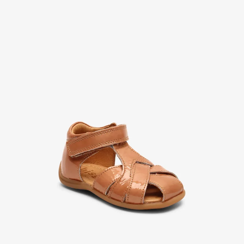 bisgaard cheri nougat leather sandals