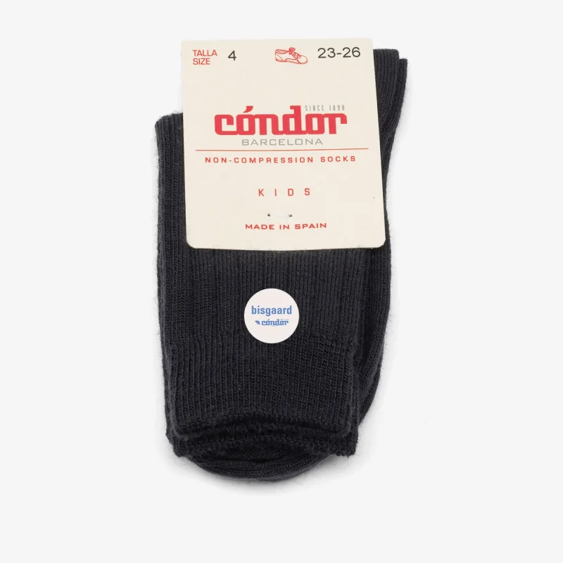 bisgaard condor merino wool ribbed short socks dark blue