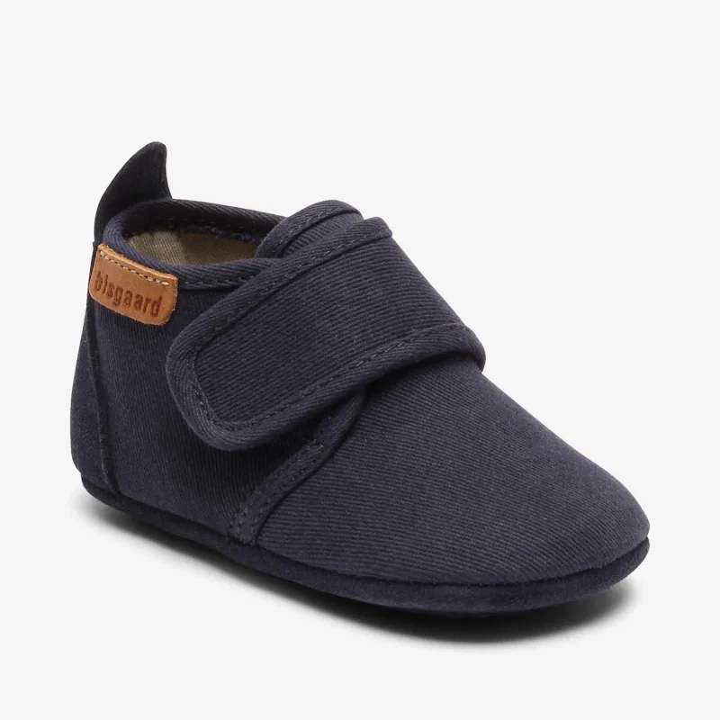 bisgaard dark blue cotton baby shoes