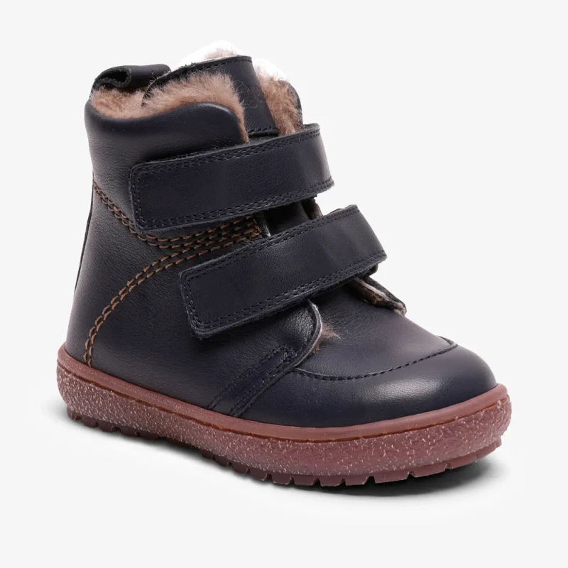 bisgaard dark blue lamb leather storm boot