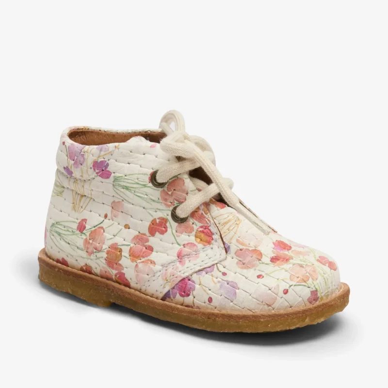 bisgaard floral print white mary janes