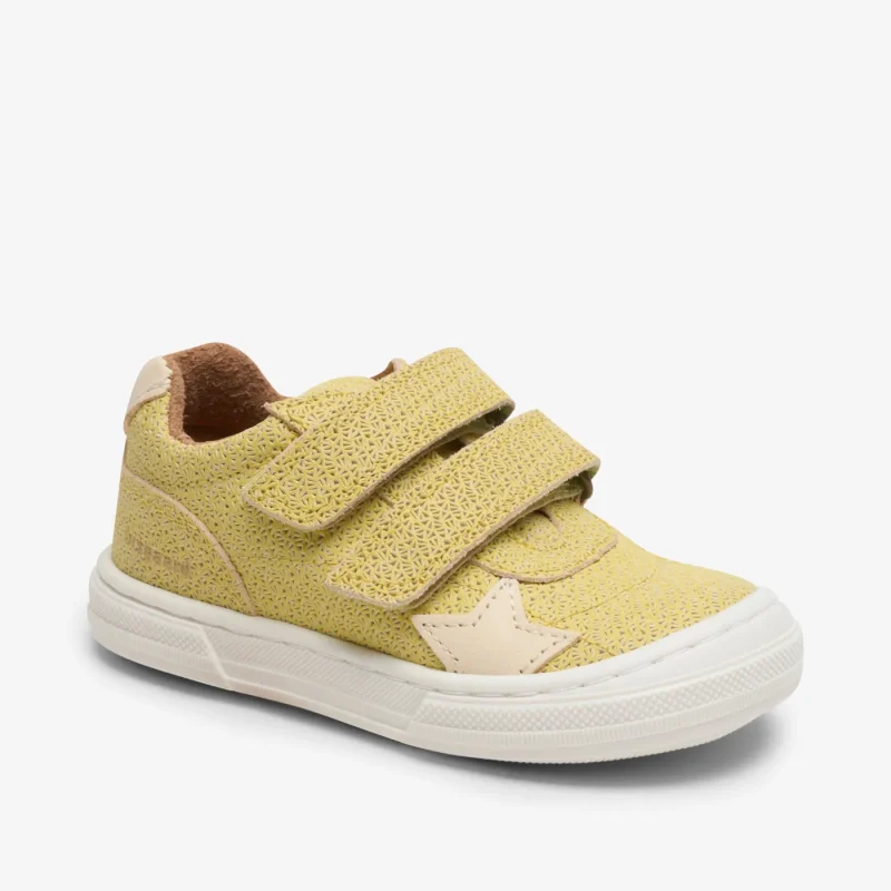 bisgaard kae yellow soft soled baby shoes