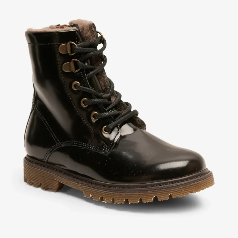 bisgaard maia black polished leather boot