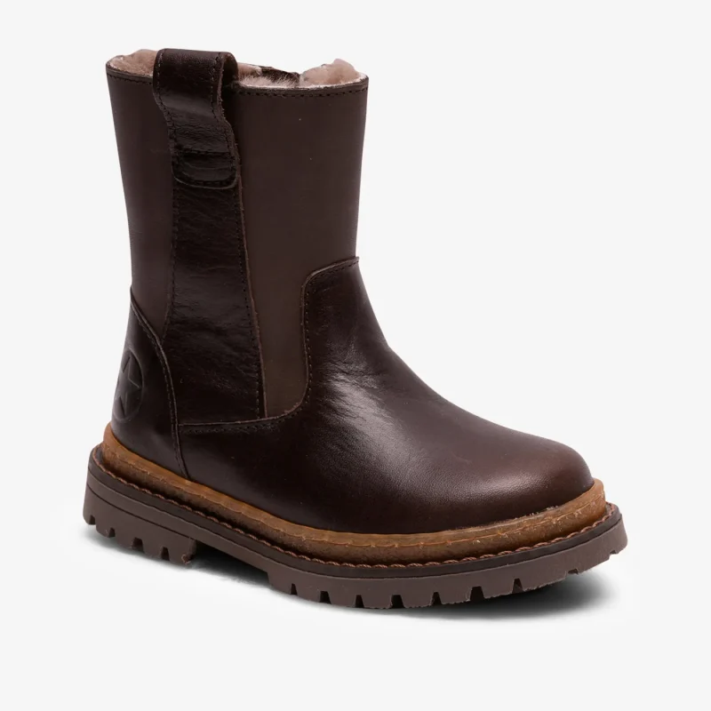 bisgaard niko lamb leather boot dark coffee