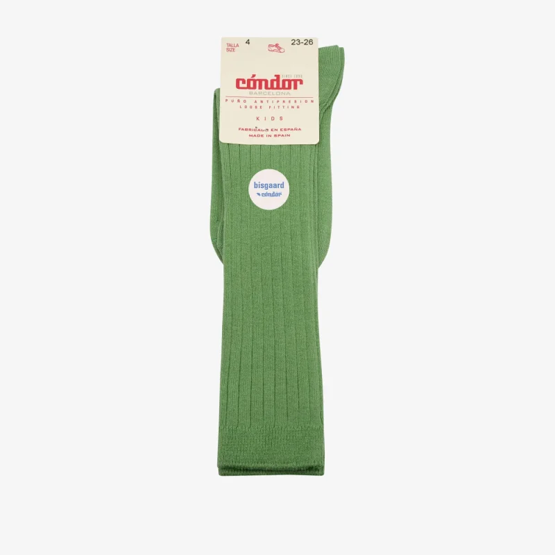 bisgaard x c ndor knee high cotton ribbed socks pear