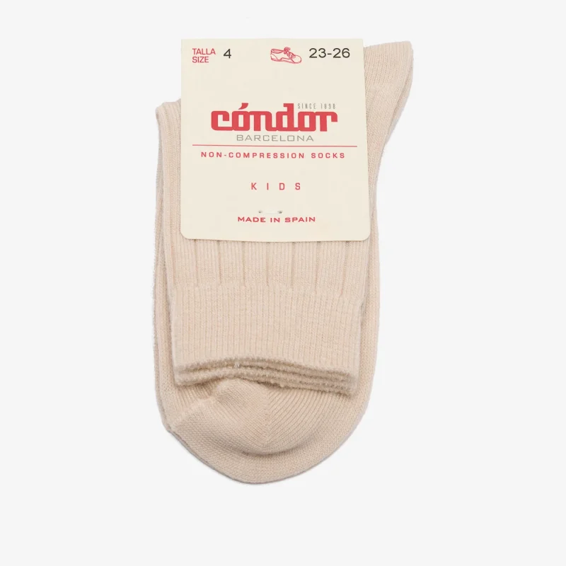 bisgaard x c ndor merino wool ribbed short socks hueso