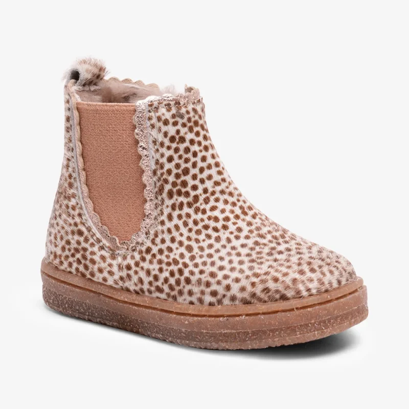 soft brown lamb fur boot for kids by bisgaard siggi